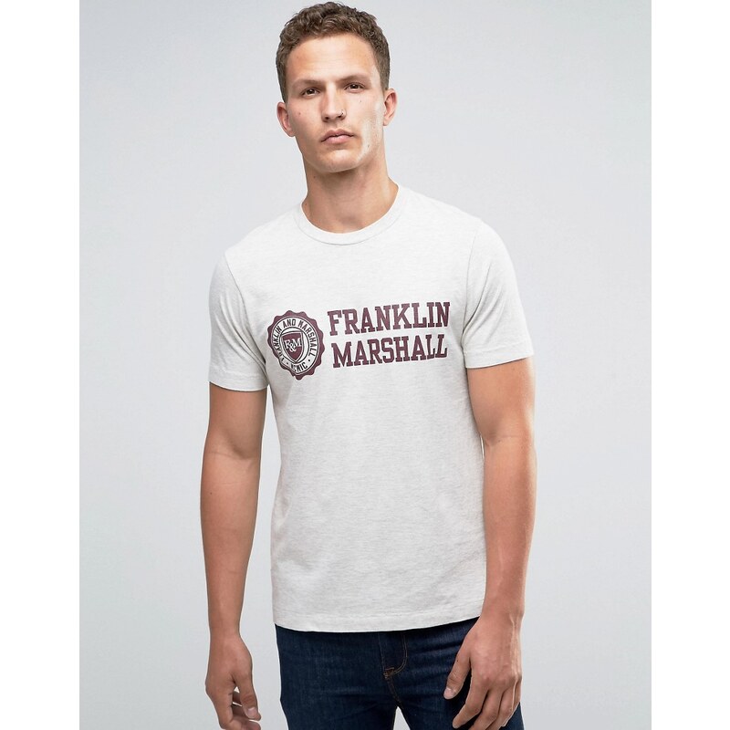 Franklin & Marshall Franklin and Marshall - T-Shirt mit großem Wappen - Grau