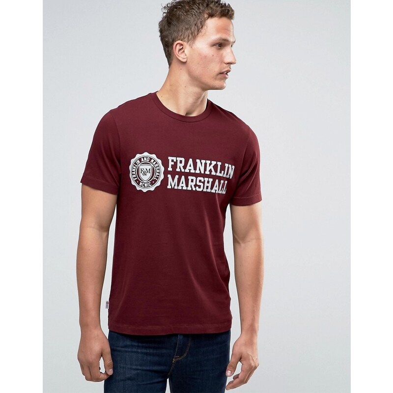 Franklin & Marshall Franklin and Marshall - T-Shirt mit großem Wappen - Rot
