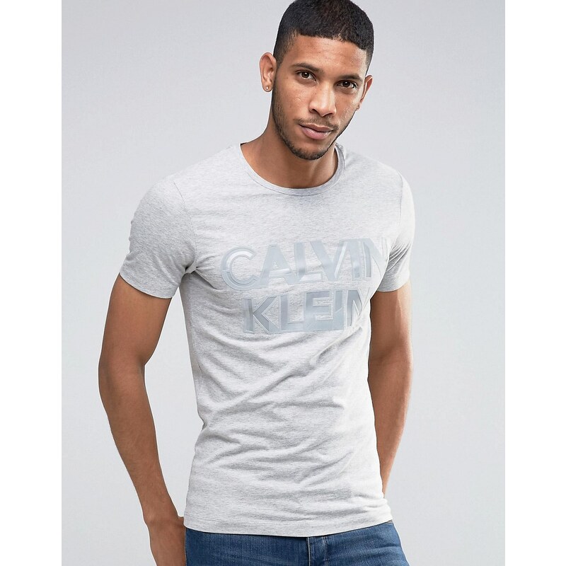 Calvin Klein Jeans - T-Shirt in schmaler Passform - Grau
