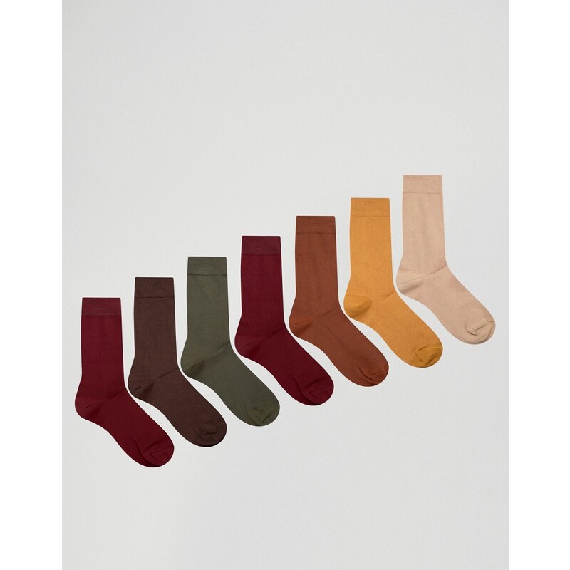 ASOS - Socken im 7er-Pack - Mehrfarbig