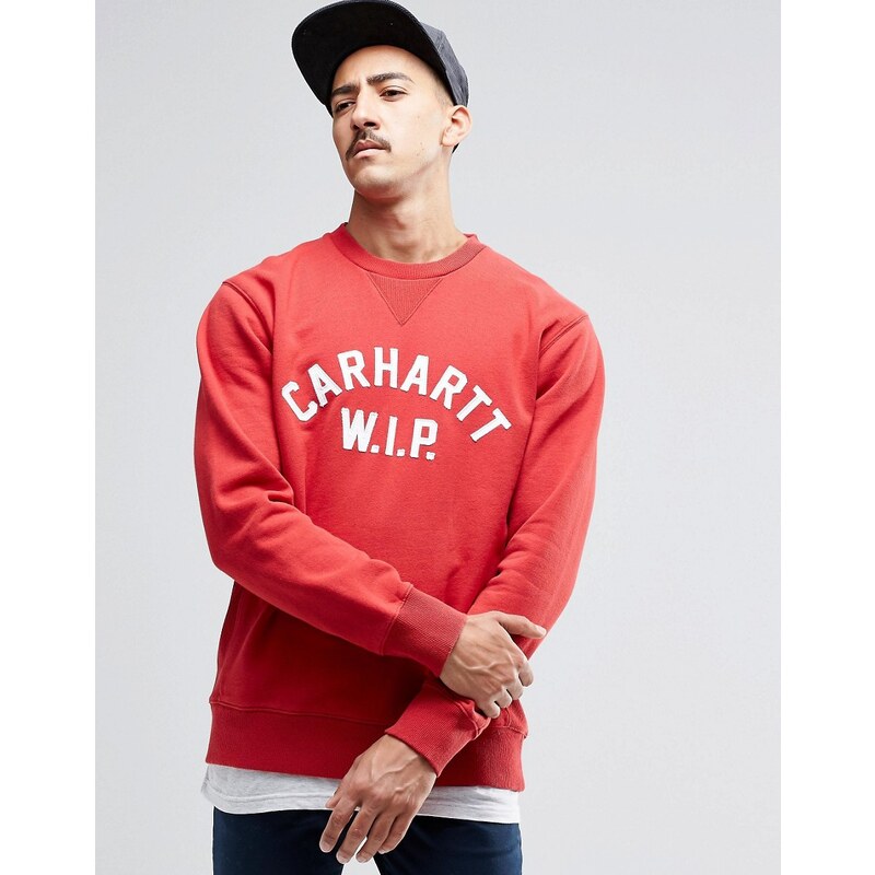 Carhartt - WIP - Pullover mit Schriftzug - Rot