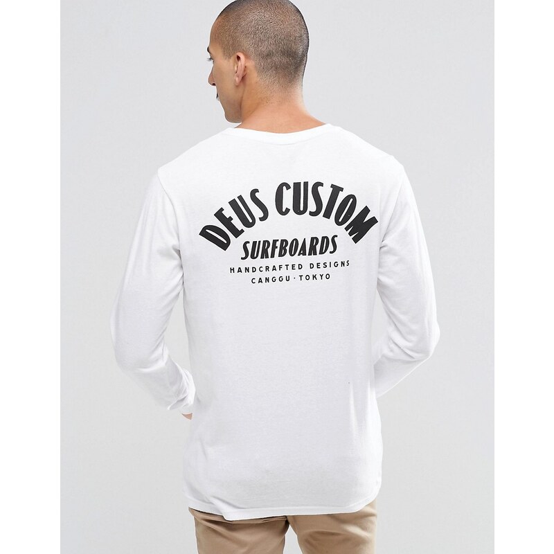 Deus Ex Machina - Langärmliges Shirt mit Surf-Print hinten - Weiß