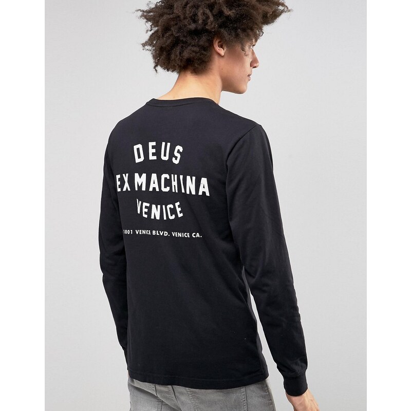 Deus Ex Machina - Langärmliges Shirt mit Venice-Print hinten - Schwarz