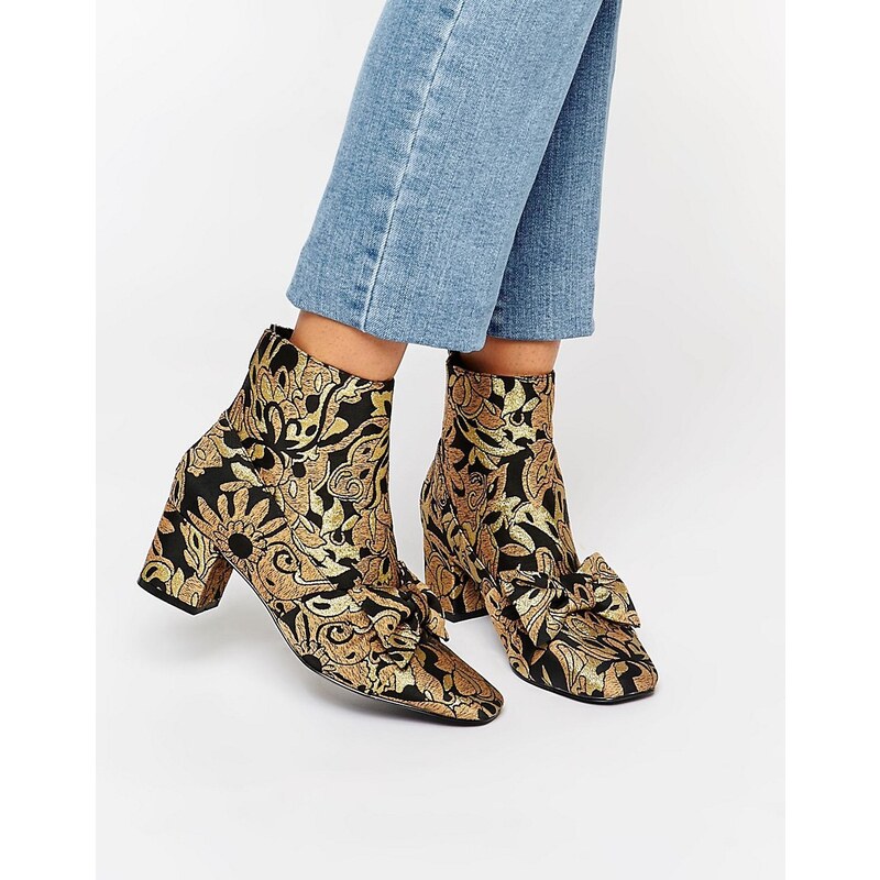 ASOS - RAYAL - Ankle-Boots mit Schleife - Gold