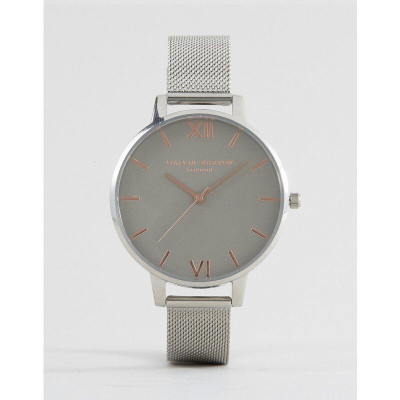 Olivia Burton - Uhr mit Netzarmband in Grau und Silber, OB15BD80 - Silber