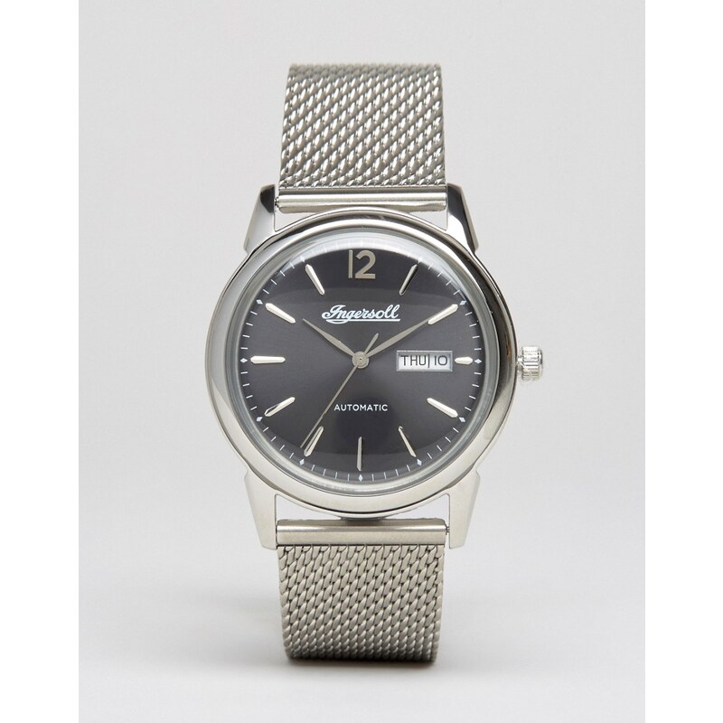 Ingersoll - New Haven - Silberne Automatik-Uhr mit Netzarmband - Silber