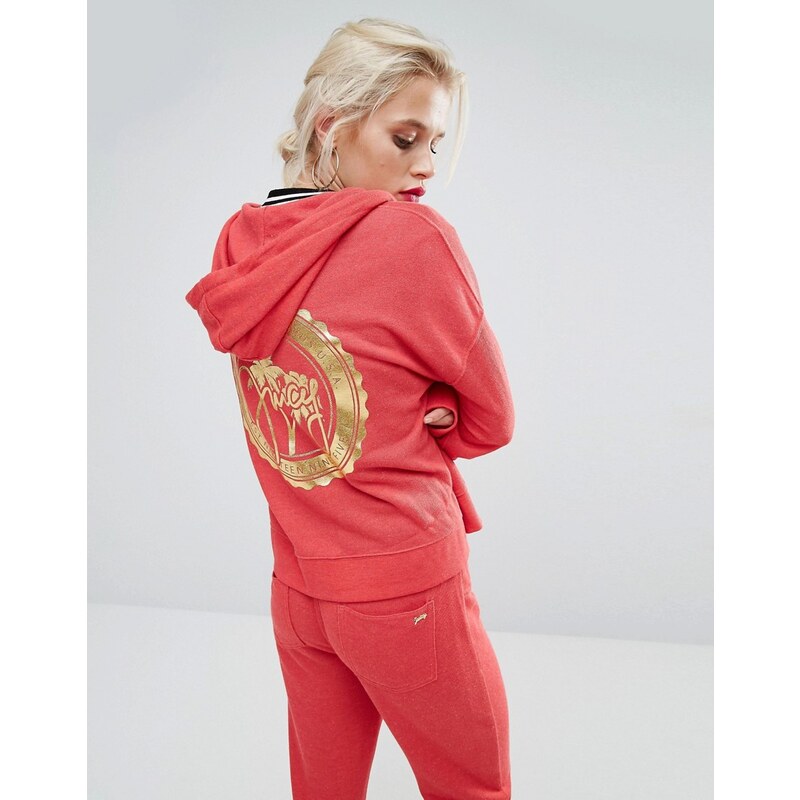 Juicy Couture - Glamours Palms - Jacke mit hinten abfallendem Saum - Rot