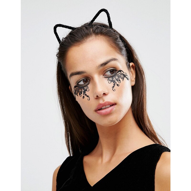 Johnny Loves Rosie - Katy - Schwarzer Halloween-Haarreif mit Katzenohren aus feinem Fell - Schwarz