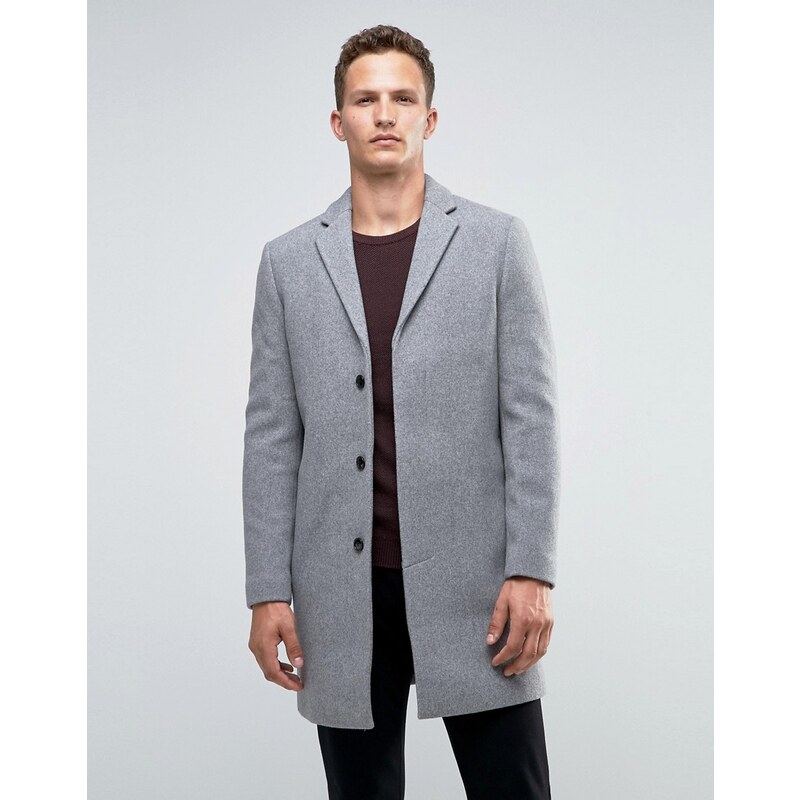 Selected Homme - Mantel aus einer Kaschmirmischung in Grau - Grau