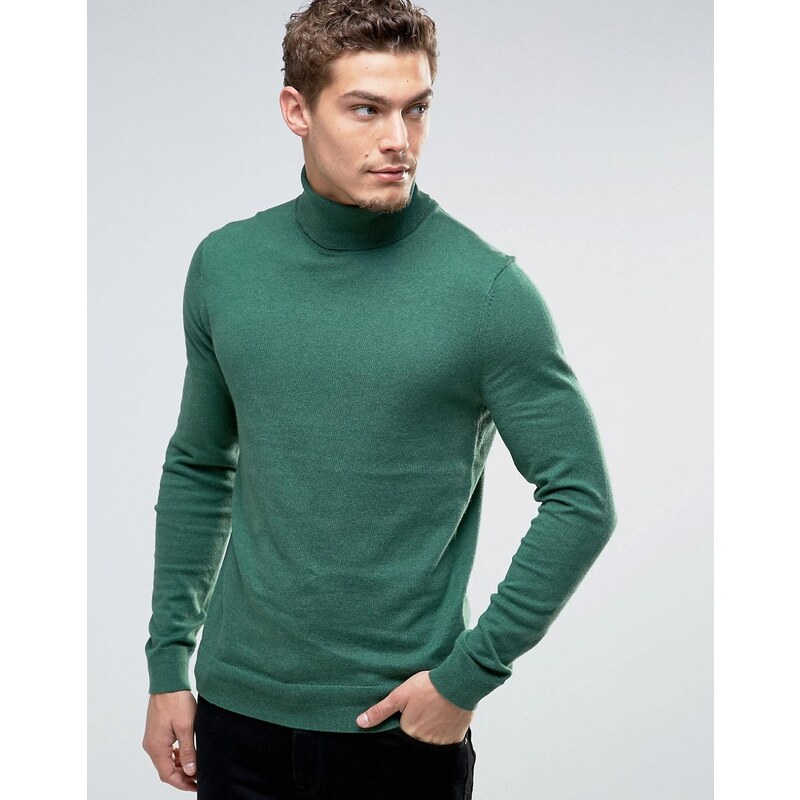 Esprit - Pullover aus Kaschmirmischung mit Rollkragen - Grün