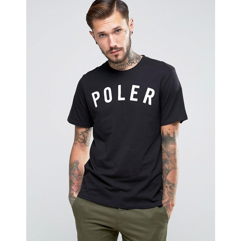 Poler - T-Shirt mit großem Logo - Schwarz