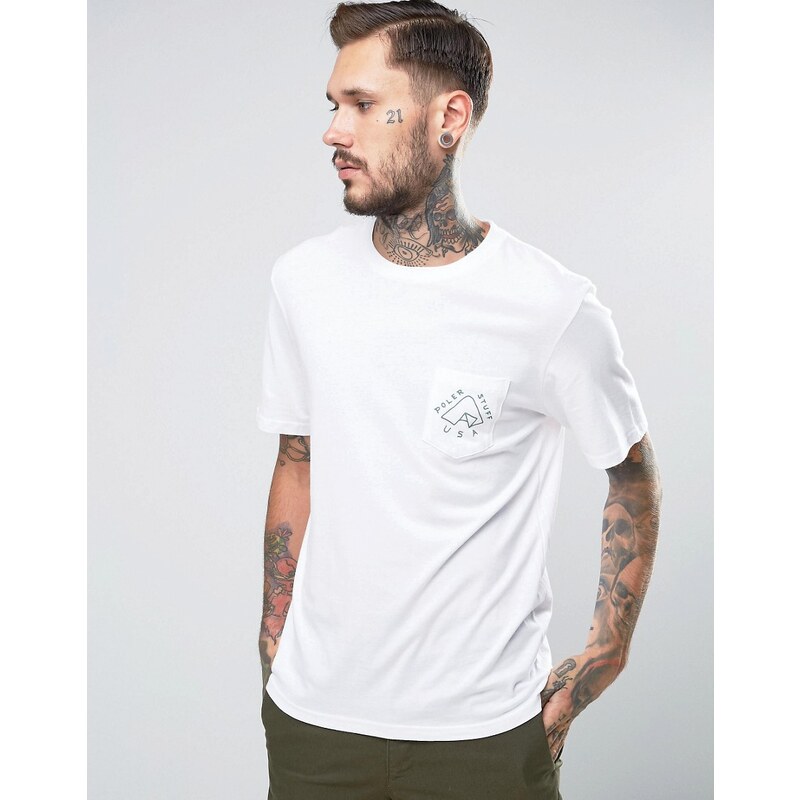Poler - T-Shirt mit kleinem Logo - Weiß