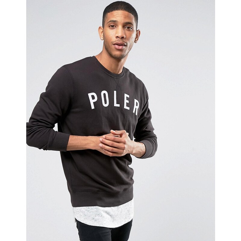 Poler - Sweatshirt mit großem Logo - Schwarz