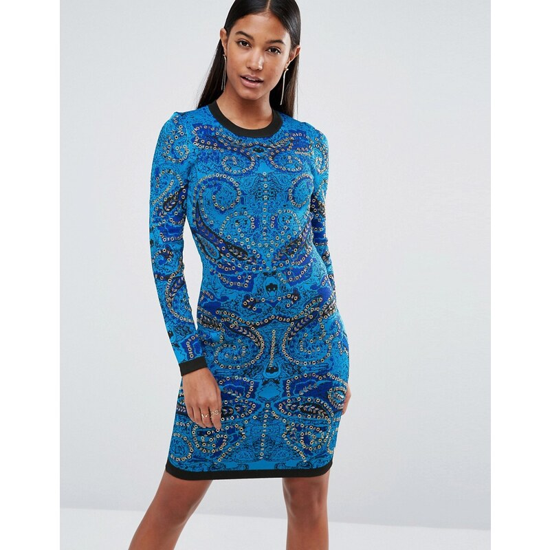 Wow Couture - Gestricktes Jacquard-Kleid mit Bandagen-Design - Mehrfarbig