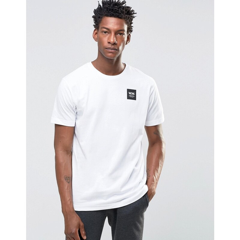 Wood Wood - Tomas - Exklusives T-Shirt mit eingerahmtem Markenlogo - Weiß