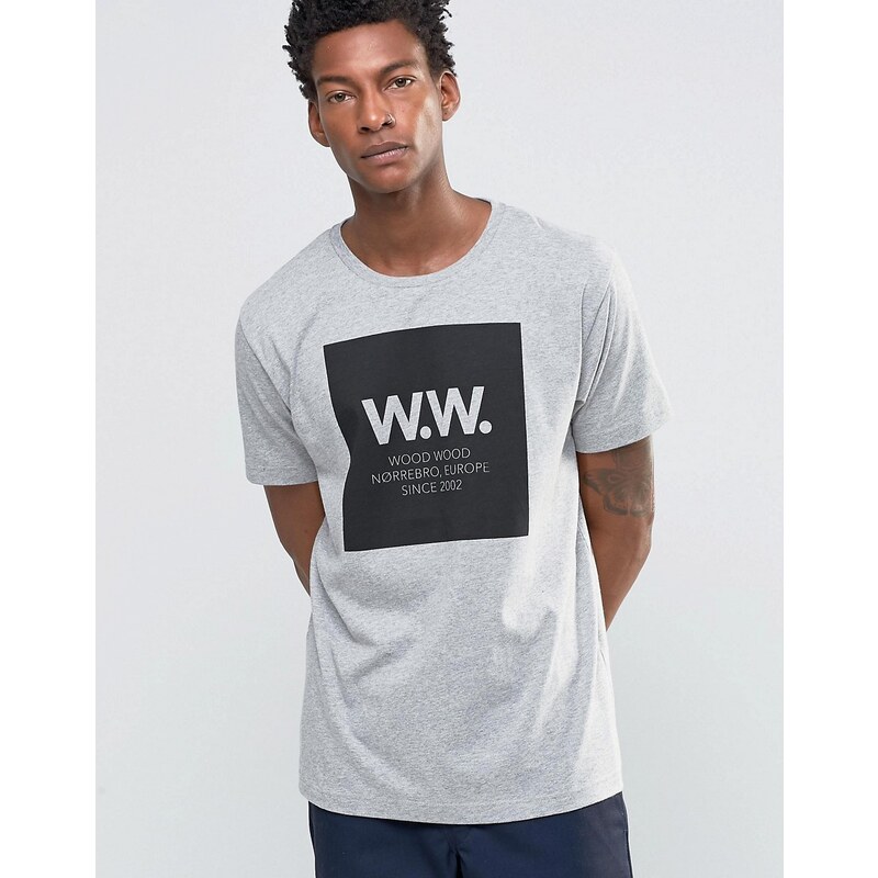 Wood Wood - WW - Exklusives T-Shirt mit großem Logo - Grau