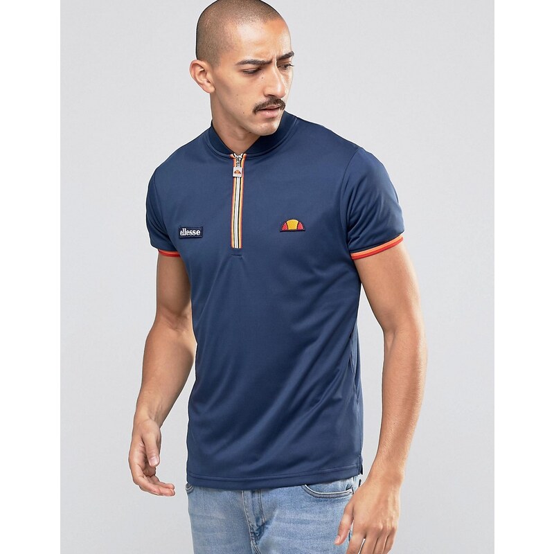 Ellesse - T-Shirt mit Reißverschluss - Marineblau