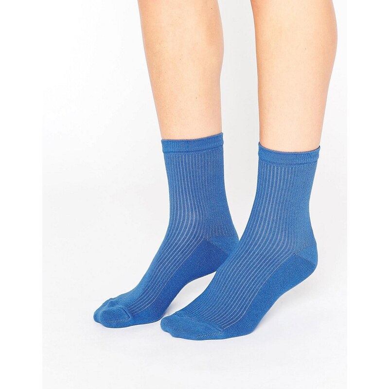 ASOS - Einfarbige, gerippte Socken - Blau