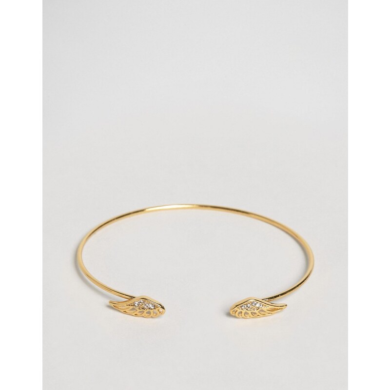 Orelia - Offenes Armband mit Flügelverzierung - Gold