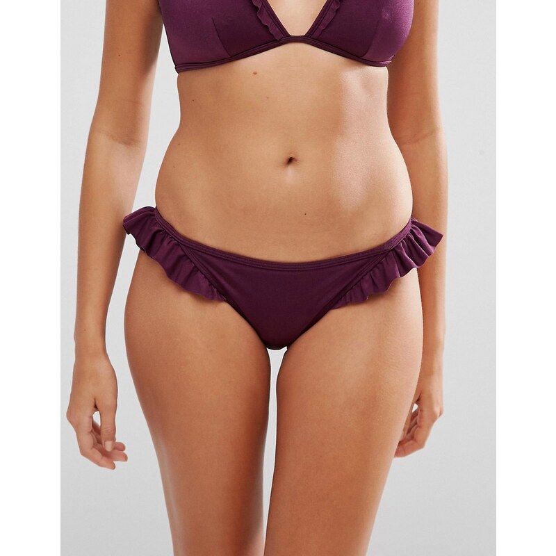 ASOS - Bikini-Tanga mit Rüschen - Violett