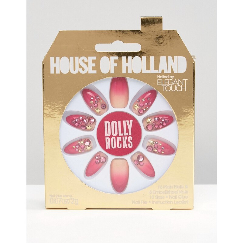 House Of Holland By Elegant Touch - Luxuriöse Kunstnägel - Dolly Rocks - Rosa