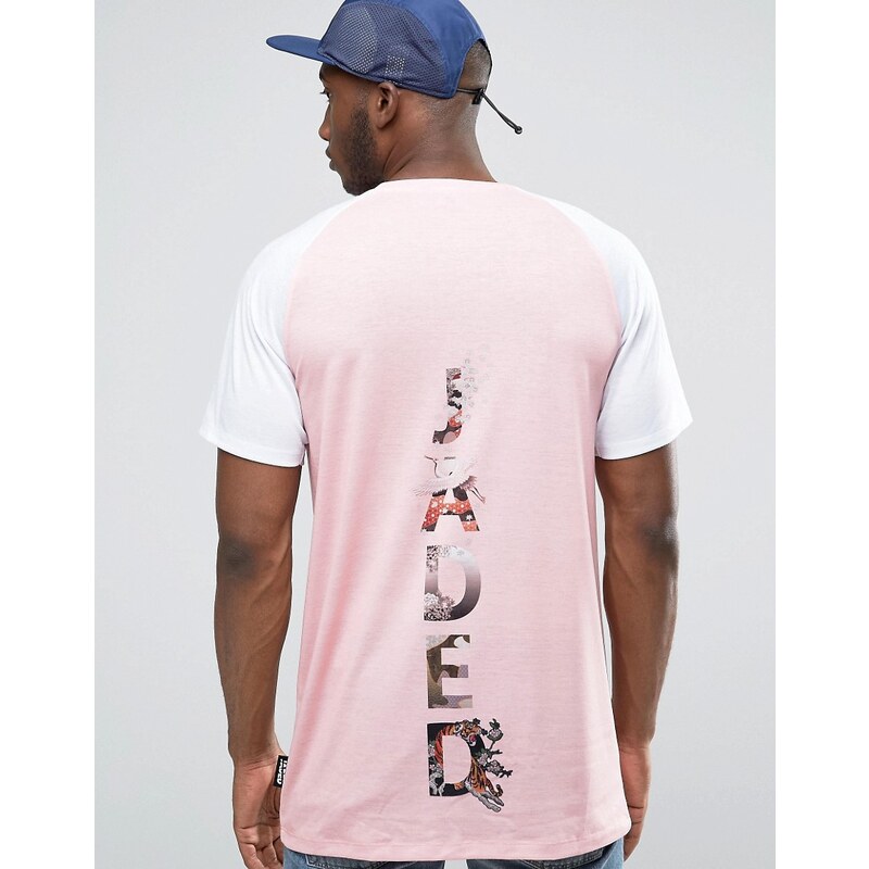 Jaded London - T-Shirt mit Raglanärmeln - Rosa
