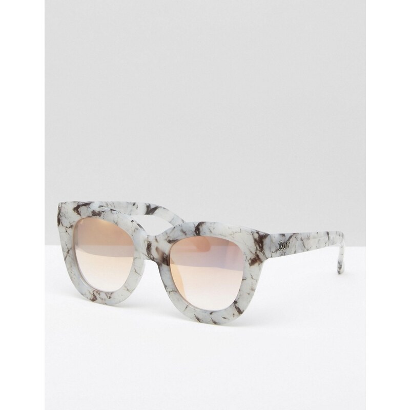 Quay Australia - Sugar and Spice - Exklusive Sonnenbrille mit roségoldenen Gläsern - Grau