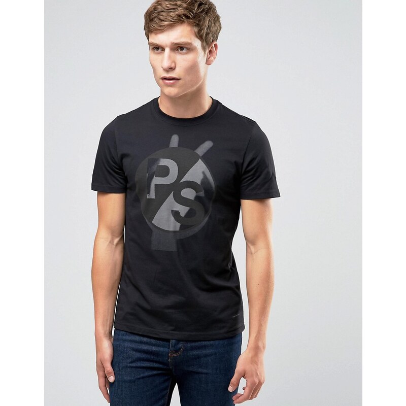 PS by Paul Smith Paul Smith - Schmales T-Shirt mit PS-Logo in Schwarz - Schwarz