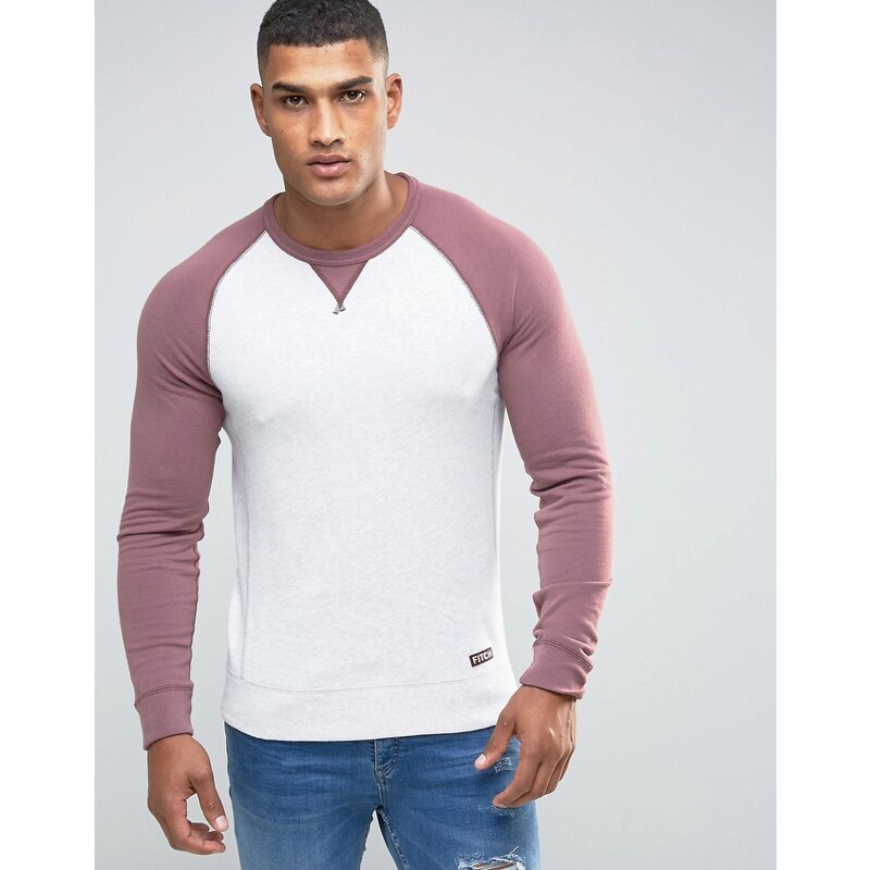 Abercrombie & Fitch - Graues Sweatshirt mit Kontrastärmeln - Grau