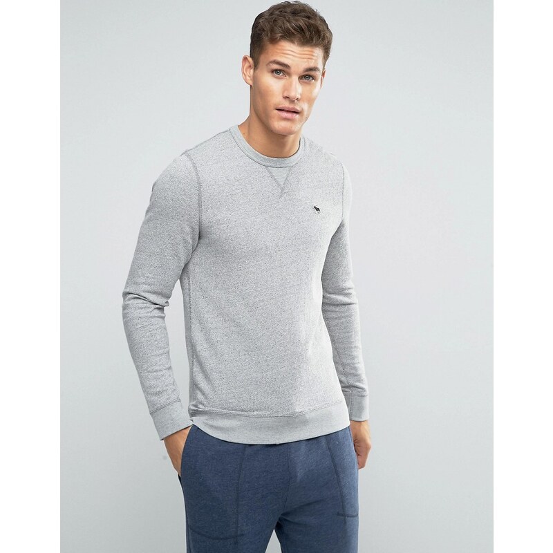 Abercrombie & Fitch - Graues Sweatshirt mit Rundhalsausschnitt und Markenlogo - Grau