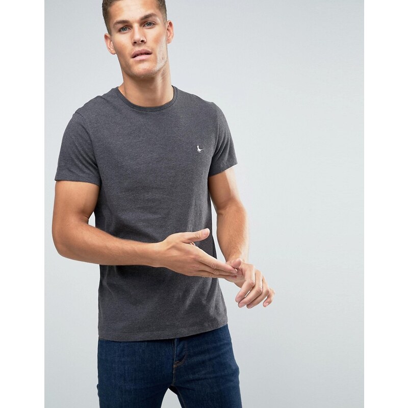 Jack Wills - Anthrazitgraues T-Shirt in klassischer, regulärer Passform - Grau