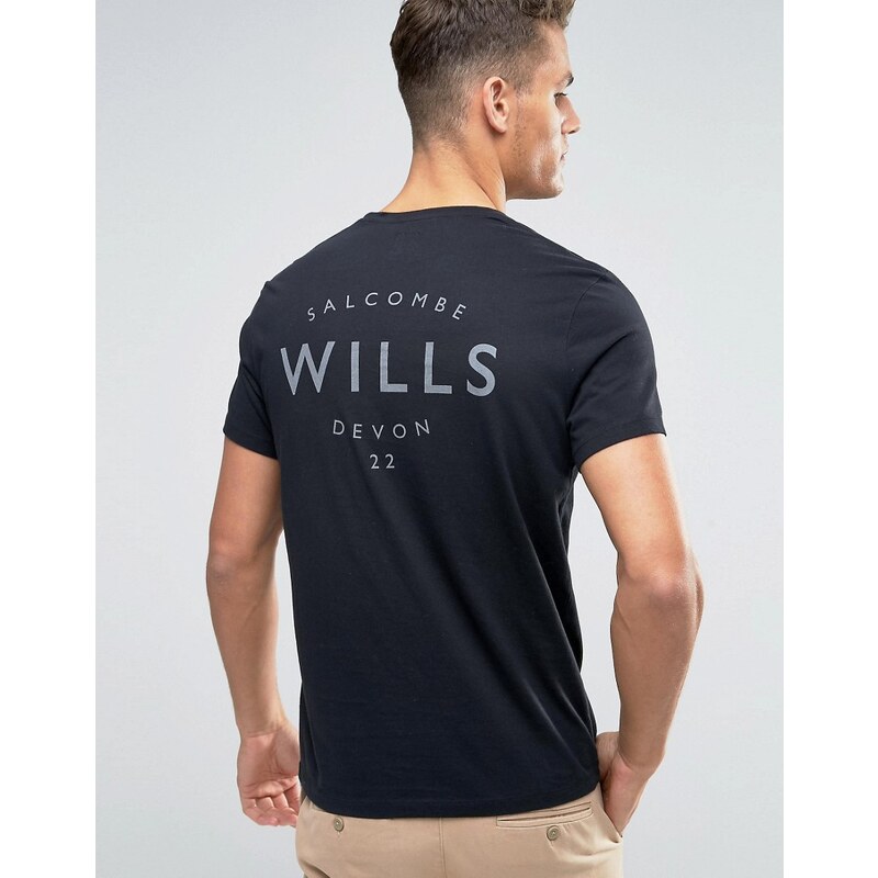 Jack Wills - Schwarzes T-Shirt mit kleinem Logo - Schwarz