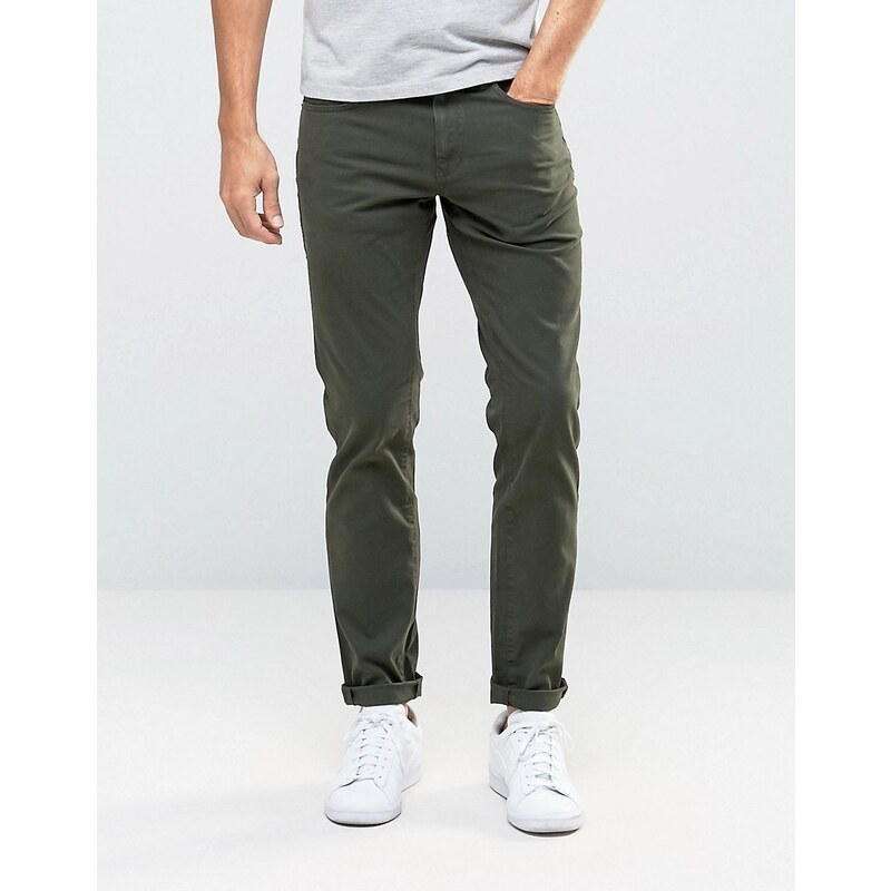 Pull&Bear - Enge Jeans mit 5 Taschen in Khaki - Grün