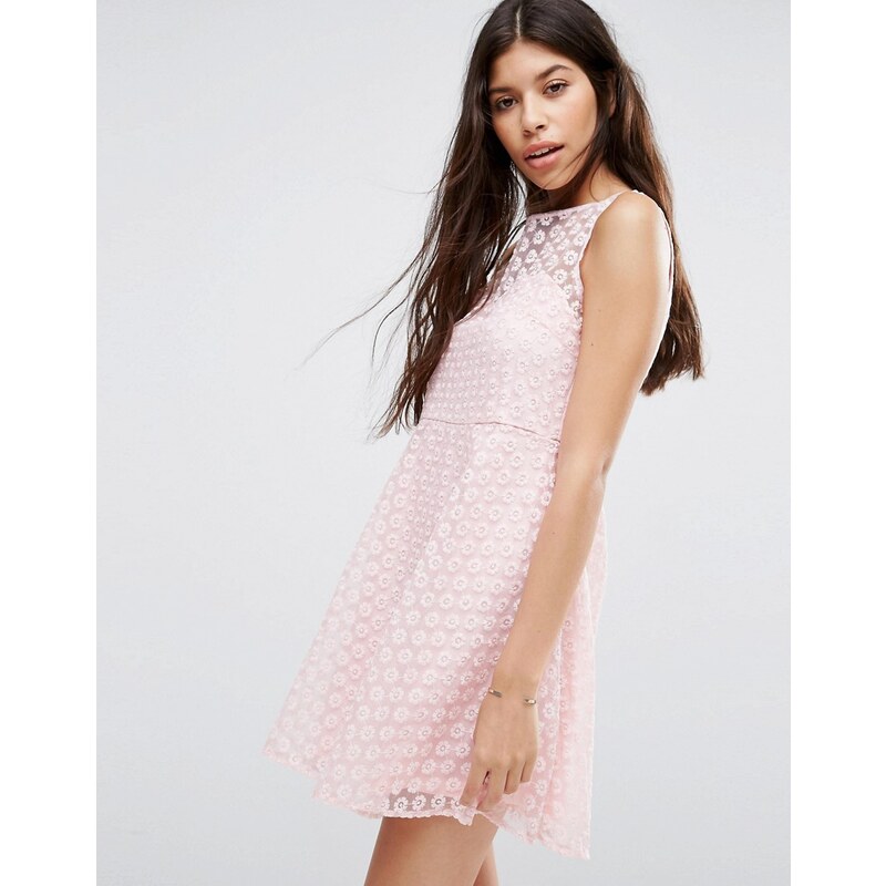 Qed London - Kleid mit Gänseblümchenmotiv - Rosa