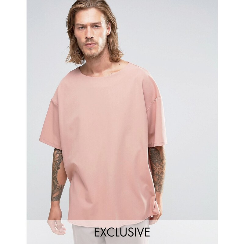 Reclaimed Vintage - Oversize-T-Shirt aus Cupro - Rosa