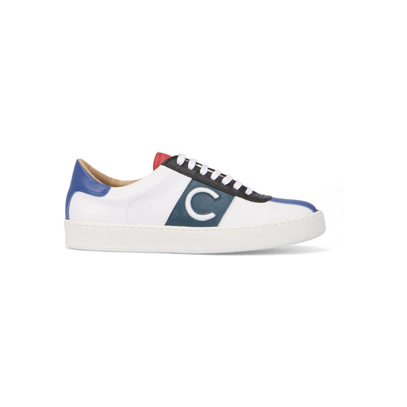 Carven Weiß-marineblaue Ledersneaker C