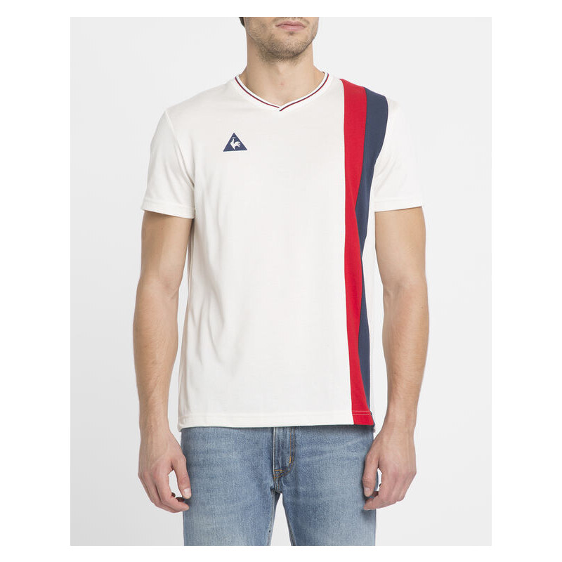 LE COQ SPORTIF Vintage-T-Shirt Stripes in Ecru