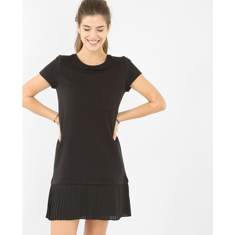 Kleid mit plissiertem Rockteil Schwarz, Größe M -Pimkie- Mode für Damen
