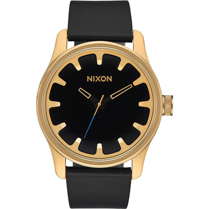Nixon DRIVER LEATHER Armbanduhr Schwarz/Gold