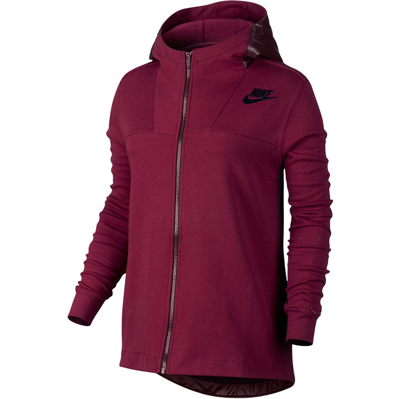 Nike Damen Sweatjacke mit Kapuze NSW Advance 15 Cape Fleece, rot, verfügbar in Größe S