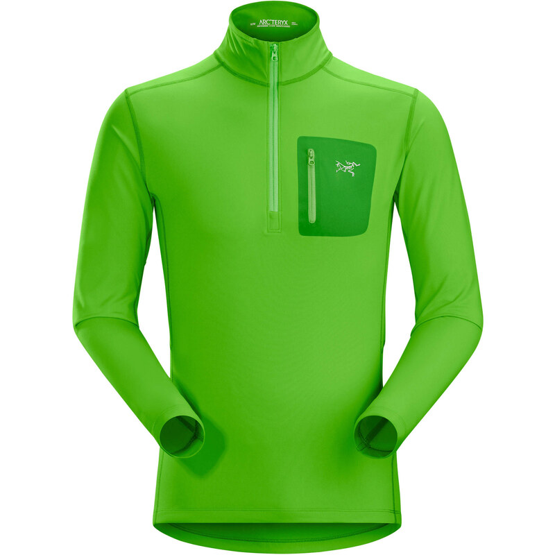 Arcteryx: Herren Funktionsshirt / Outdoor-Rolli Rho LT Zip Neck, grün, verfügbar in Größe L