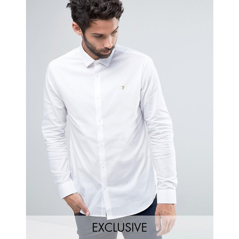 Farah - KIassisches Stretch-Hemd mit schmaler Passform - Weiß