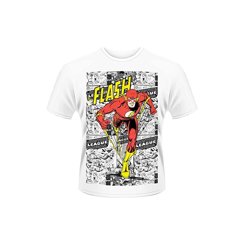 Plastichead DC Originals Flash Comic Strip Official Herren Nue weiß T Shirt