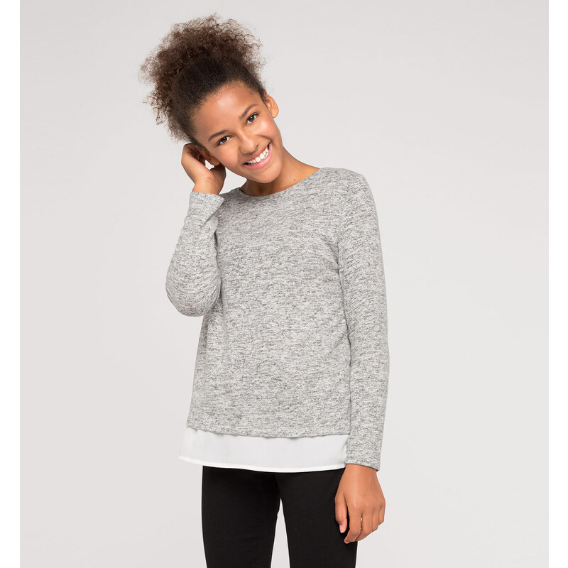 C&A Sweatshirt im 2-in-1-Look in Grau