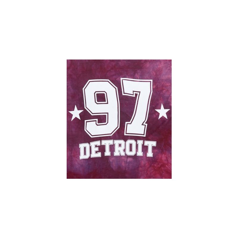 New Look Teenager – Burgunderrotes Batik-T-Shirt mit „97 Detroit“-Print