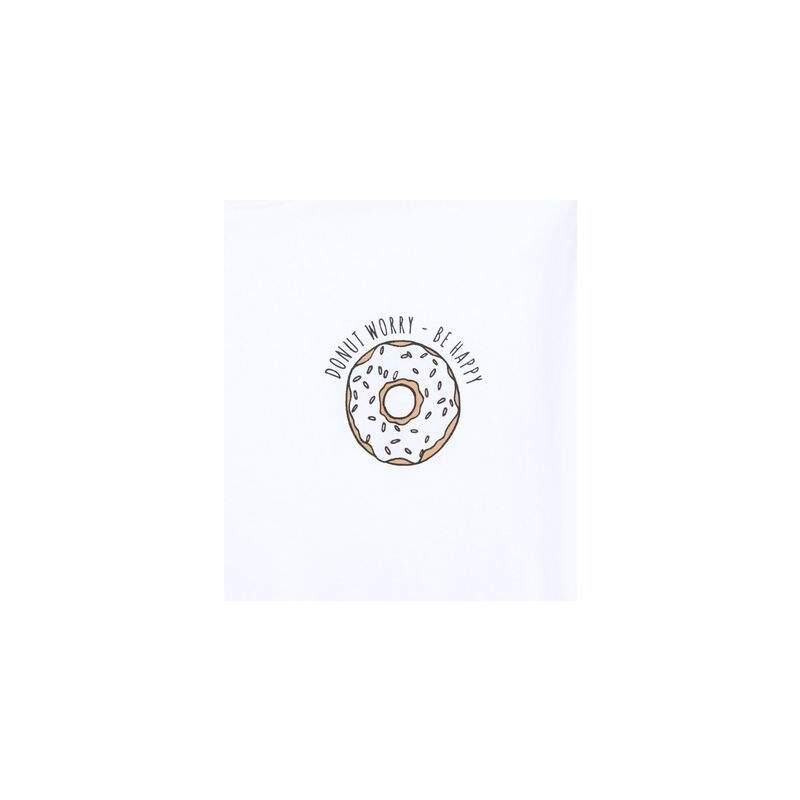 New Look Girls – Weißes T-Shirt mit „Donut Worry – Be Happy“-Print