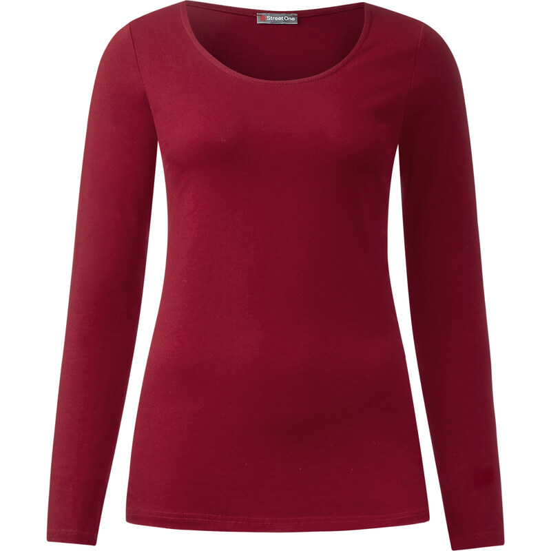 Street One Langarmshirt Basic Style Iva - vintage red, Damen