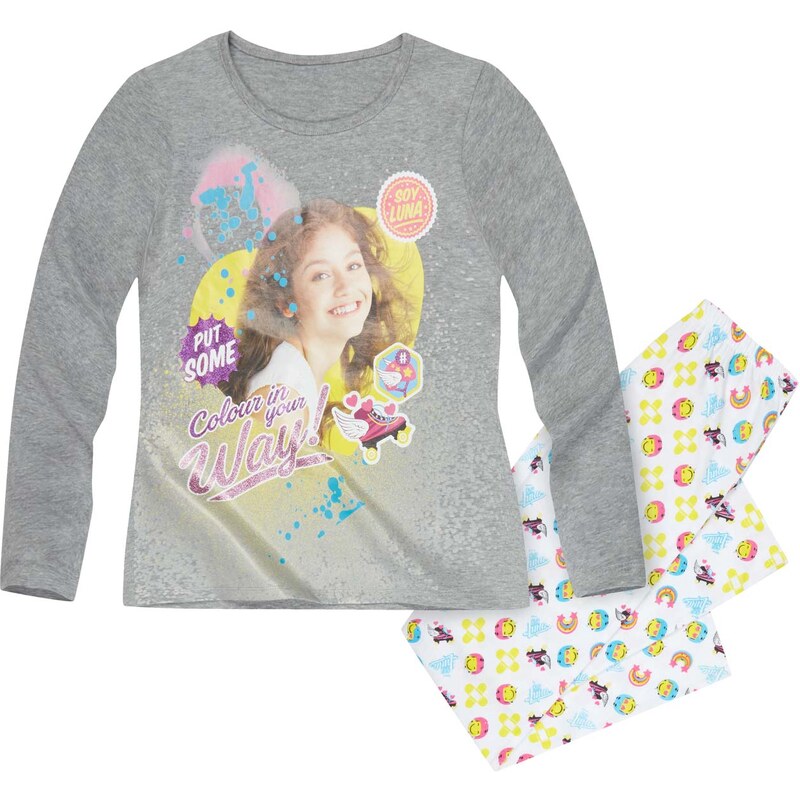 Disney Soy Luna Pyjama grau in Größe 128 für Mädchen aus 100% Baumwolle Graumelange: 88% Baumwolle 12% Polyester