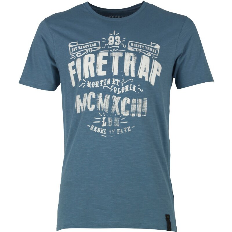 Firetrap Herren Rivington T-Shirt Blaugrau