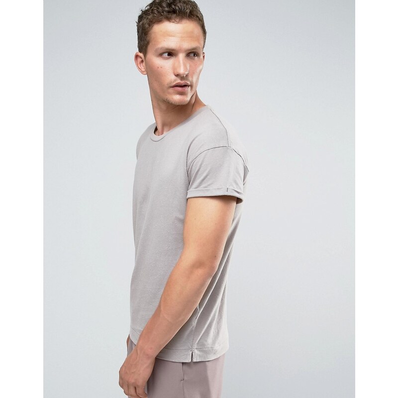 Selected Homme - Gesprenkeltes T-Shirt - Grau